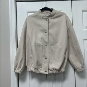 Elegant Beige Bomber Jacket for Women